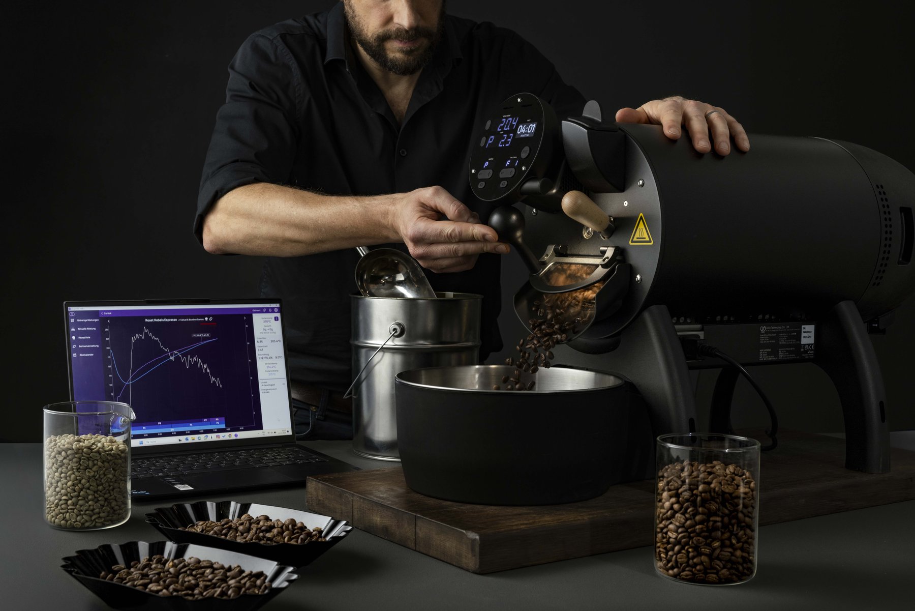 Kaffeerösten zu Hause mit dem Aillio Bullet Röster – Werbefotografie