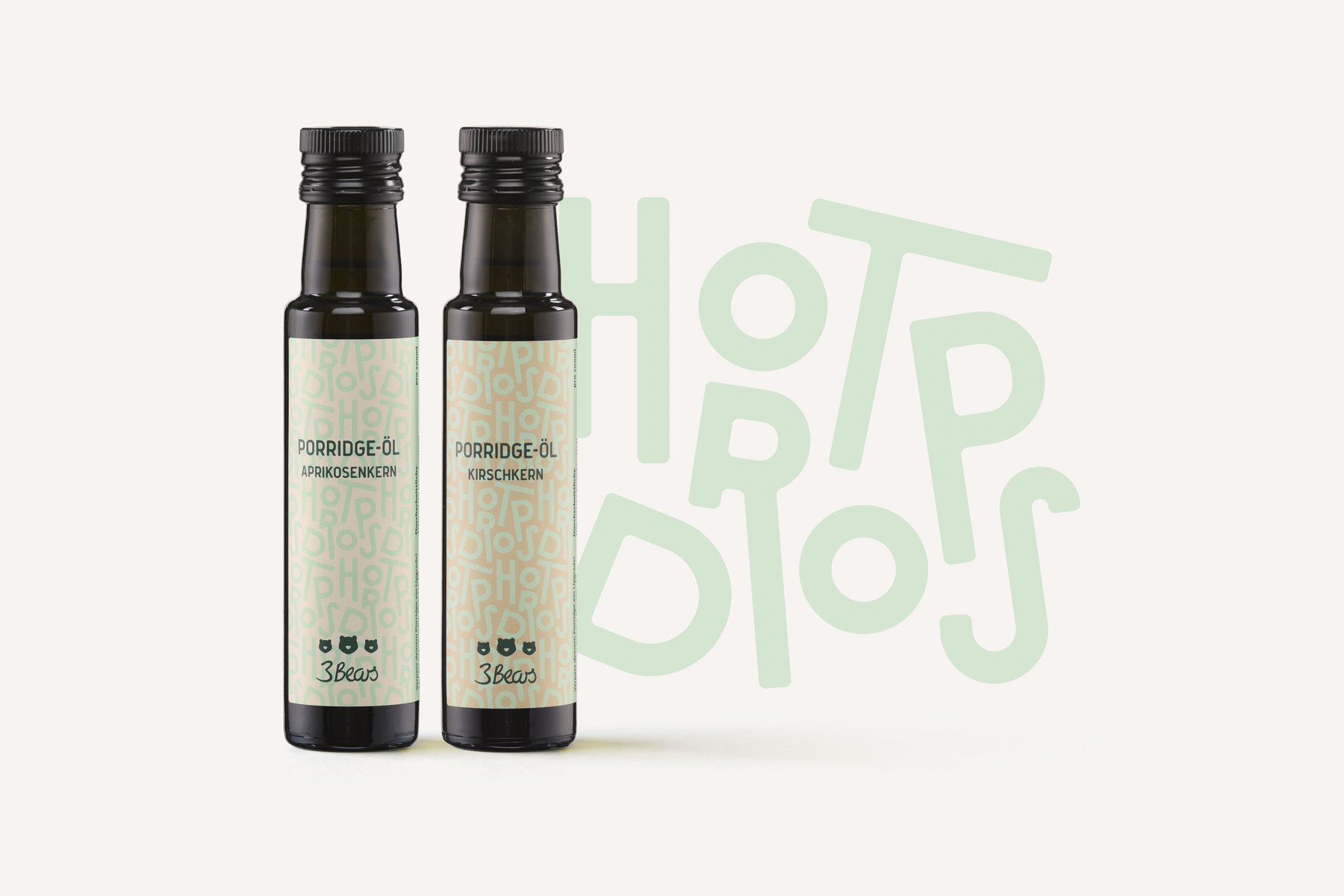 3Bears Porridge mit hochwertigen Ölen – Produktfotografie