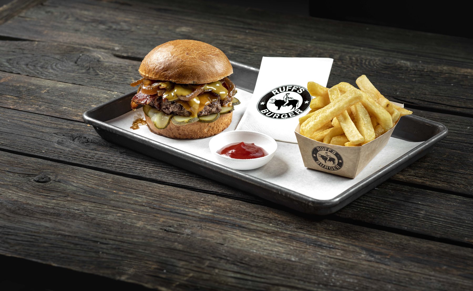 Ruff's Burger in Nahaufnahme – Foodfotografie