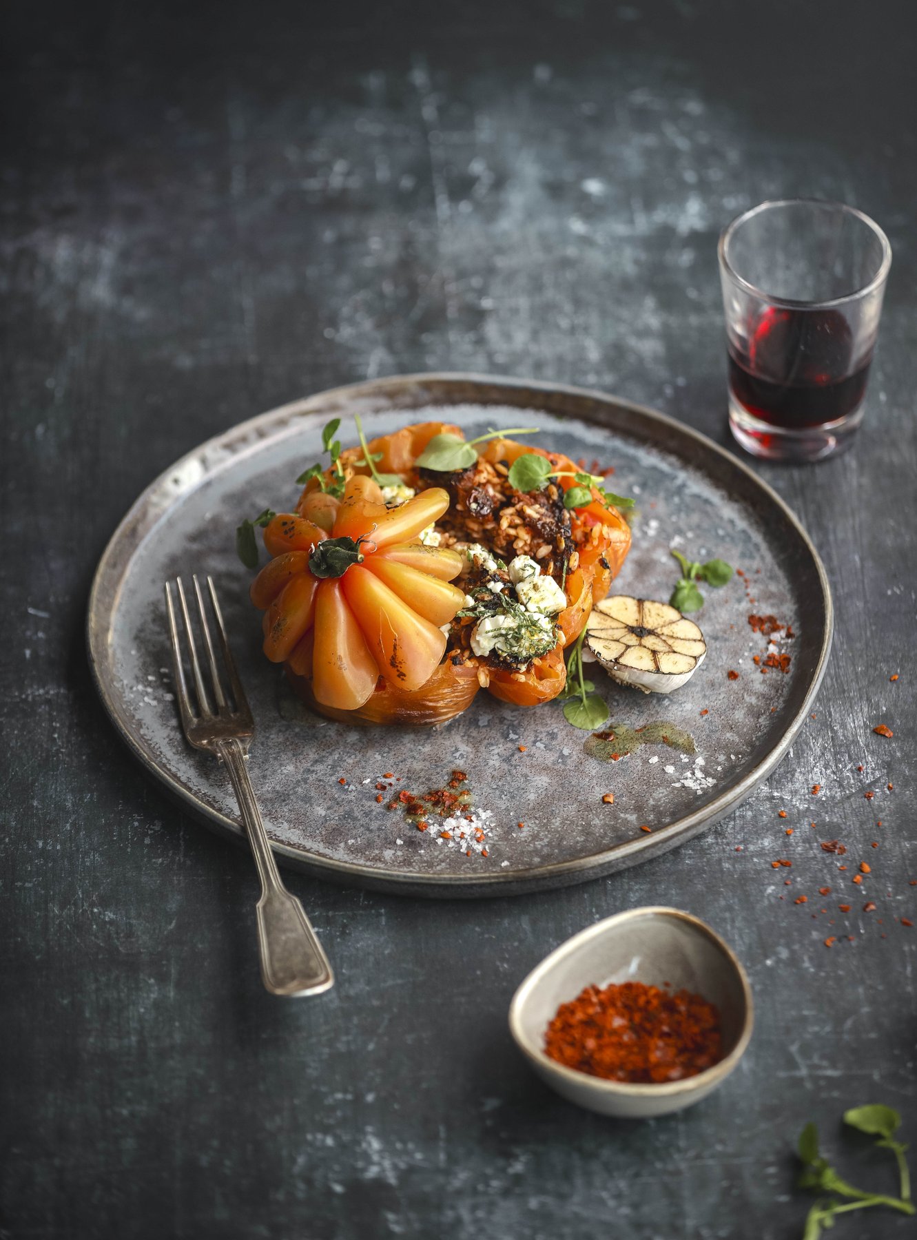 Rustikales Food-Motiv mit natürlichem Styling – Rustikale Food-Fotografie von Kitchenkiss – haptische Untergründe, Altholz-Ästhetik, perfectly unperfect.