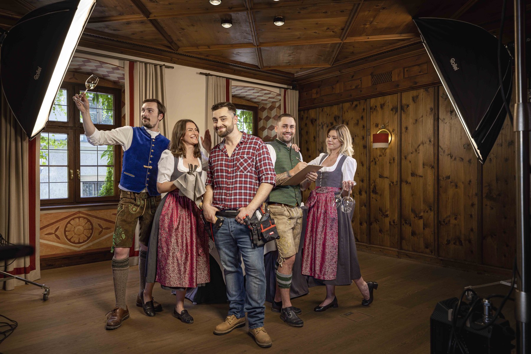 Kreative Team-Inszenierung der Platzl Hotels